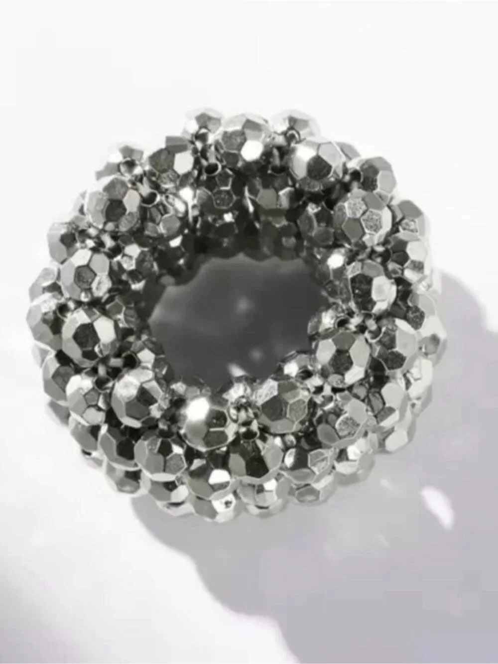 New! Silver Bead Elastic Hair Tie NWOT